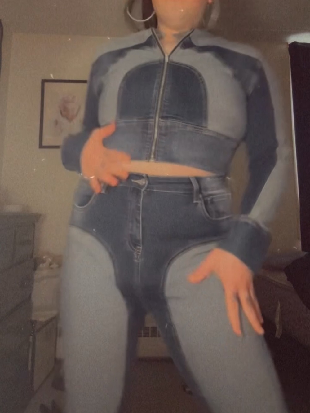 Denim matching set